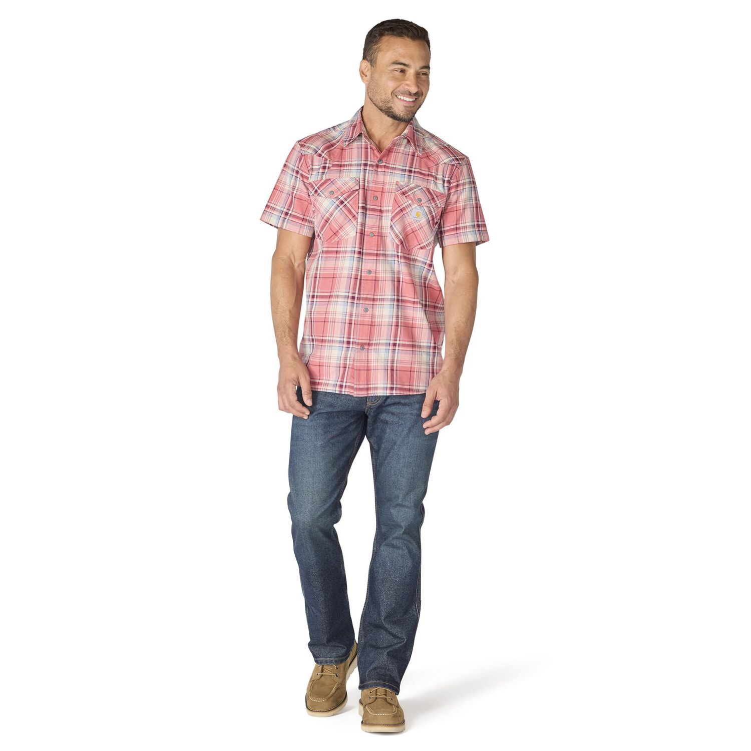 Carhartt Men's Montana Bozeman Relaxed Short Sleeve Plaid Shirt
