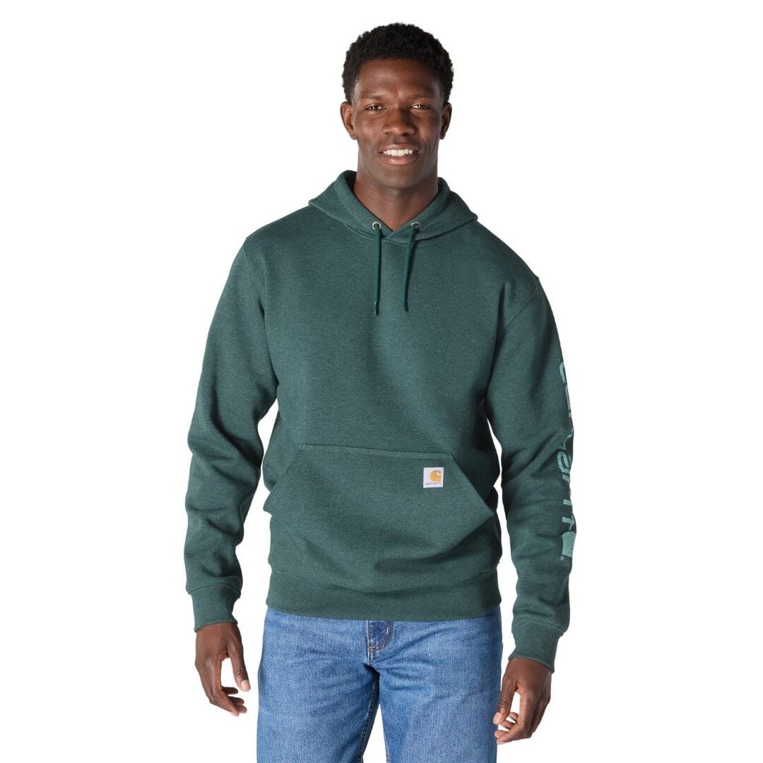 Carhartt Men's Loose Fit Midweight Logo Sleeve Graphic Hoodie