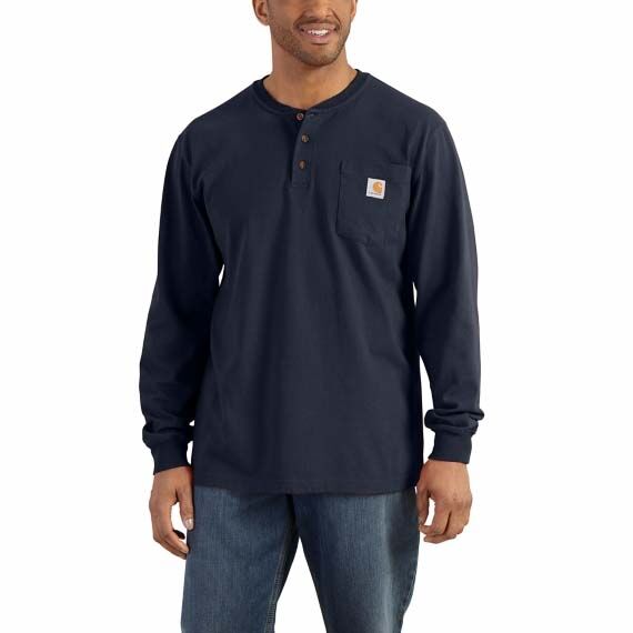 Carhartt Men's Loose Fit Heavyweight Long Sleeve Pocket Henley T-Shirt