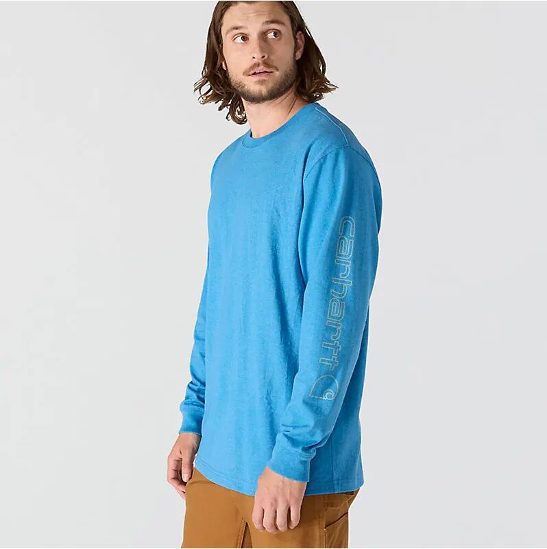 Carhartt Men's Loose Fit Heavyweight Long Sleeve Logo Sleeve Graphic T-Shirt