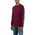 Carhartt Men's Loose Fit Heavyweight Long Sleeve Logo Sleeve Graphic T-Shirt in Port