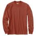 Carhartt Men's Loose Fit Heavyweight Long Sleeve Logo Sleeve Graphic T-Shirt in Saddle Red Heather