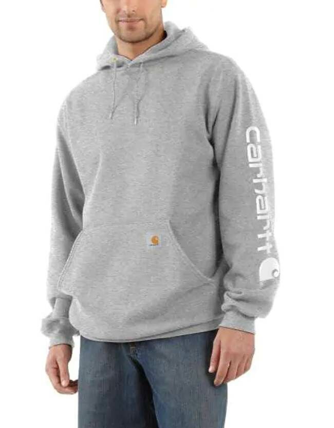 Carhartt Men's Loose Fit Midweight Logo Sleeve Graphic Hoodie