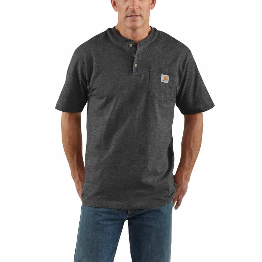 Carhartt Men's Loose Fit Heavyweight Short Sleeve Pocket Henley T-Shirt