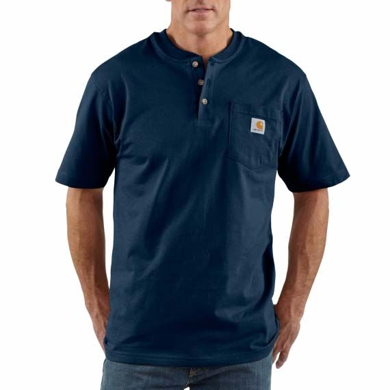 Carhartt Men's Loose Fit Heavyweight Short Sleeve Pocket Henley T-Shirt