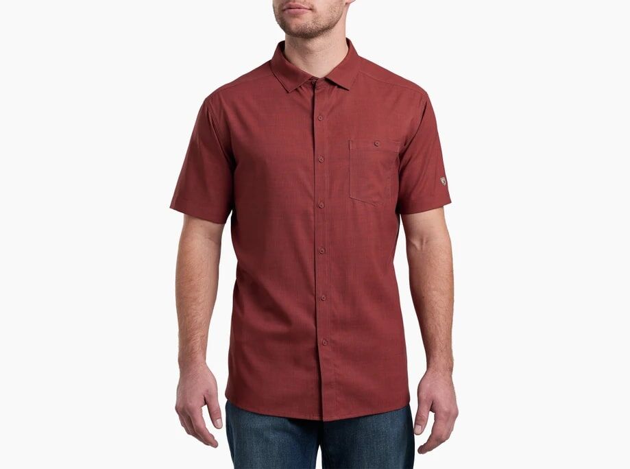 KUHL Men's Short Sleeve Persuadr Button Shirt in Rusted Sun