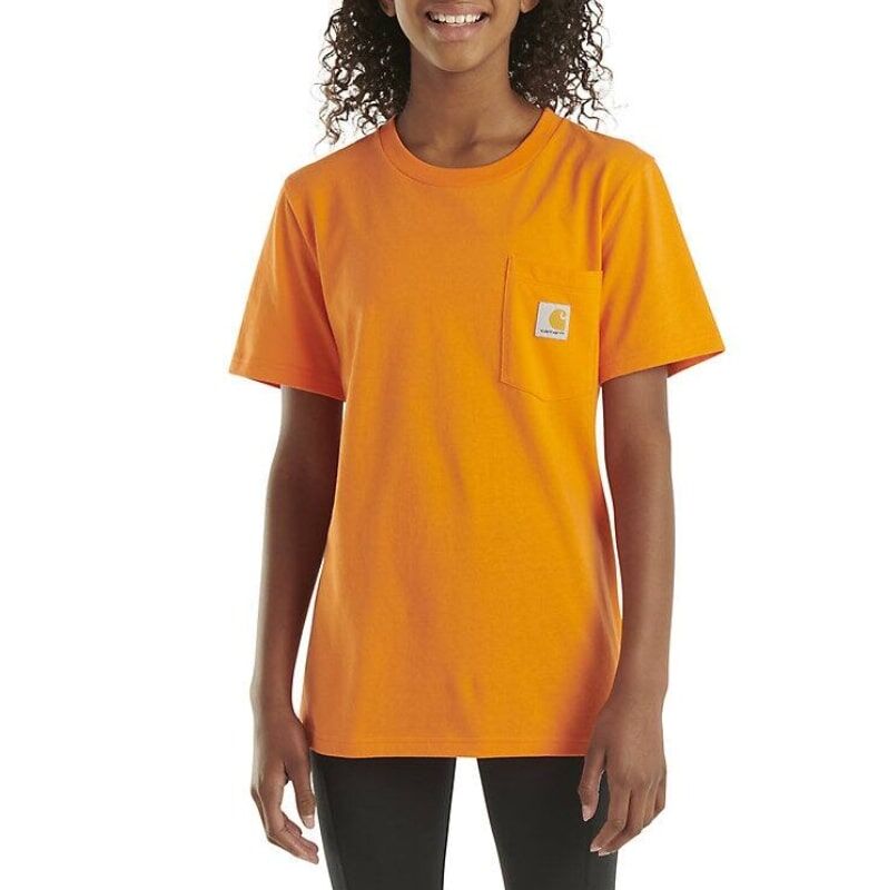 Carhartt Kids' Short Sleeve Pocket T-Shirt in Orange