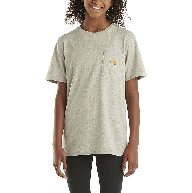 Carhartt Kids' Short Sleeve Pocket T-Shirt in Heather Grey