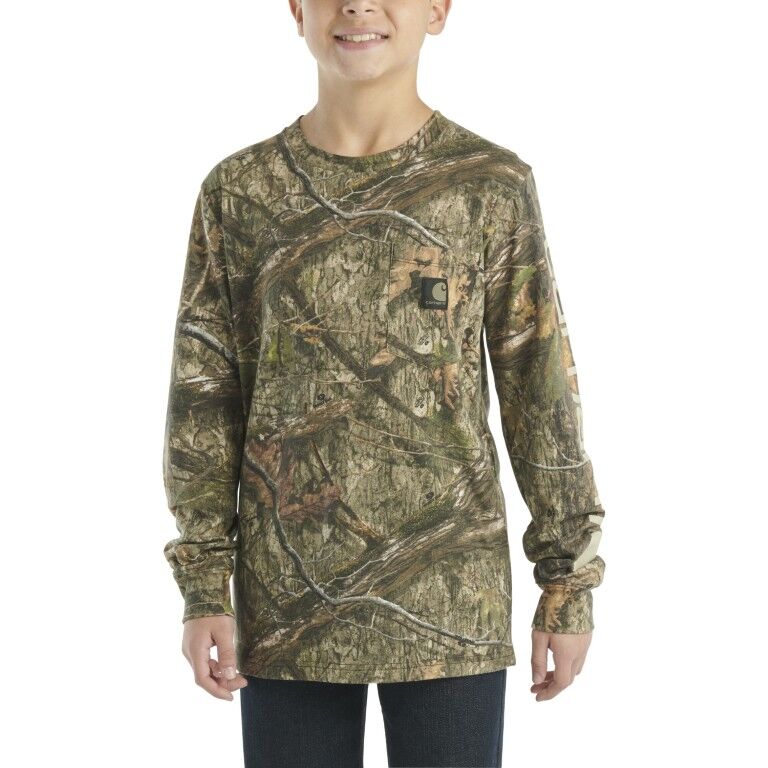 Carhartt Boy's Long Sleeve Camo Pocket T-Shirt