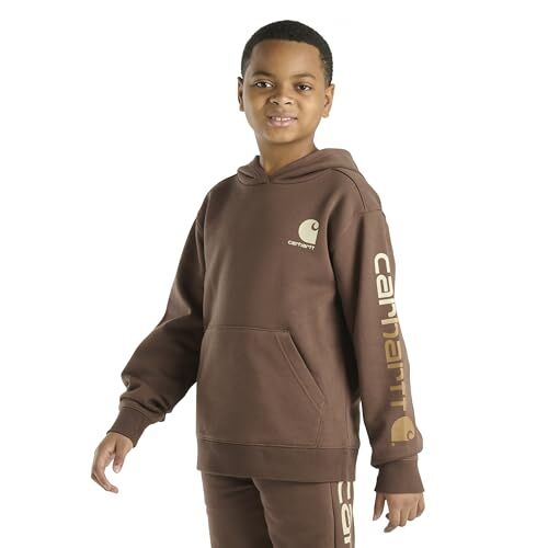 Carhartt Boy's Long Sleeve Graphic Sweatshirt in Medium Brown