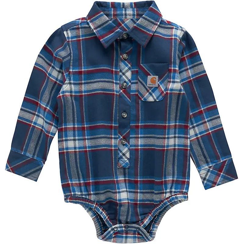 Carhartt Boy's Long Sleeve Flannel Bodysuit