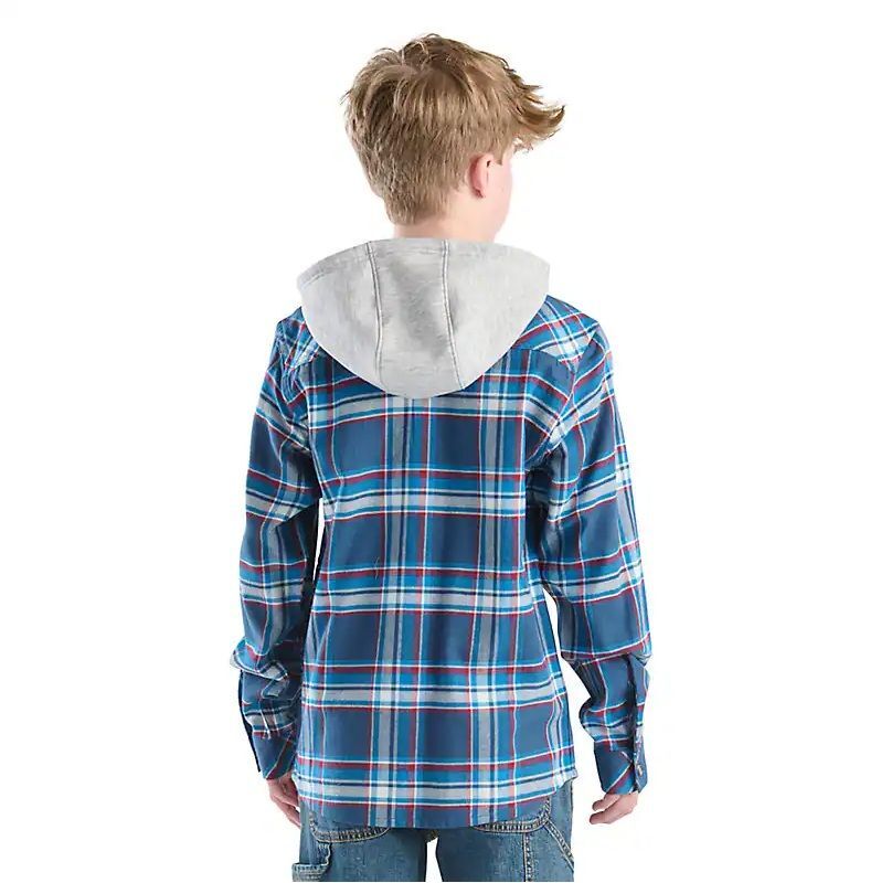 Carhartt Boy's Long Sleeve Hooded Flannel Button-Front Shirt