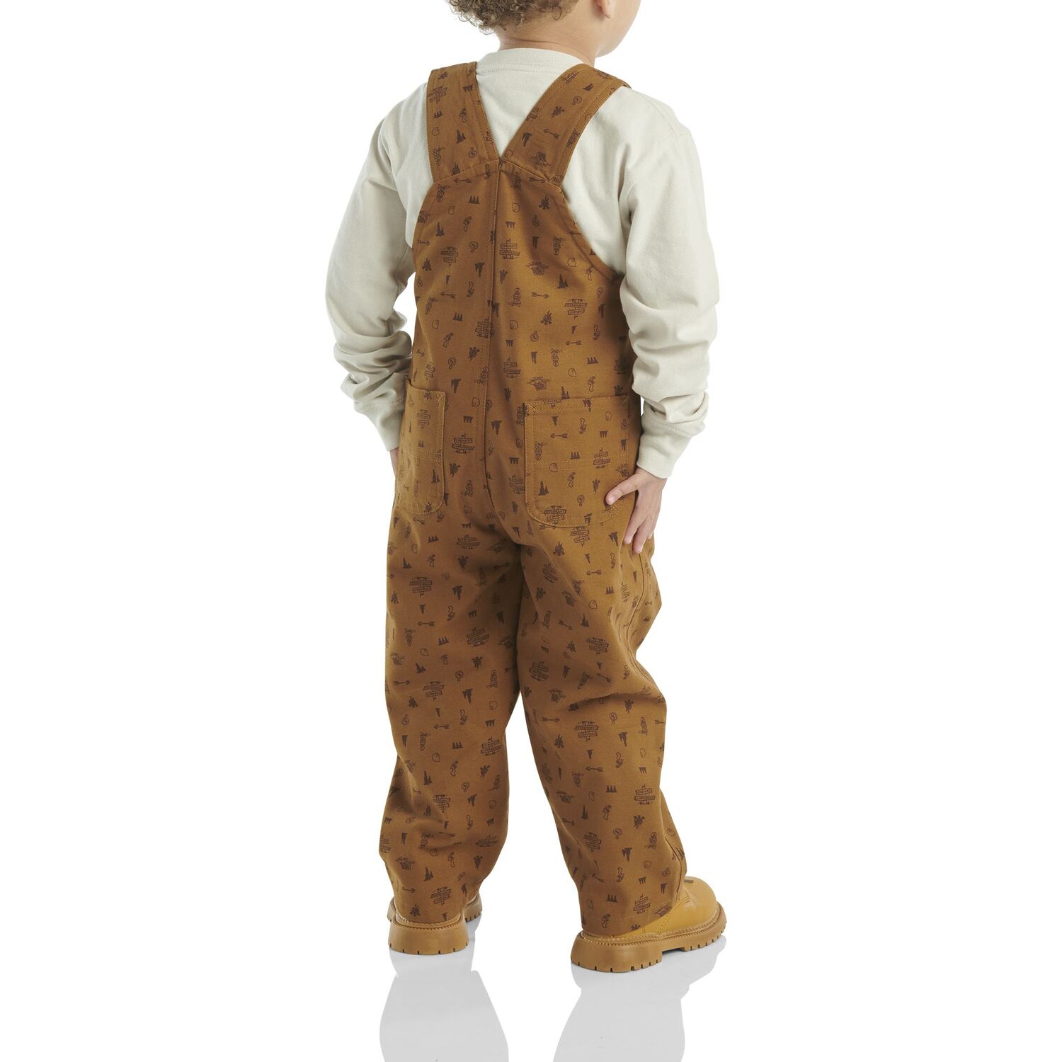 Carhartt Boy's Long Sleeve Bodysuit & Canvas Printed Overall Set