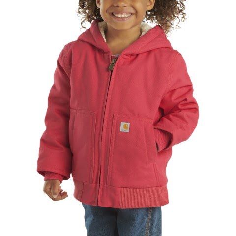 Carhartt Girl's Long Sleeve Canvas Insulated Hooded Active Jac