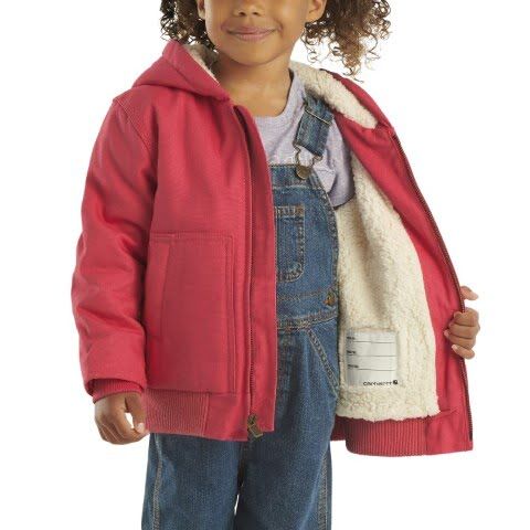 Carhartt Girl's Long Sleeve Canvas Insulated Hooded Active Jac