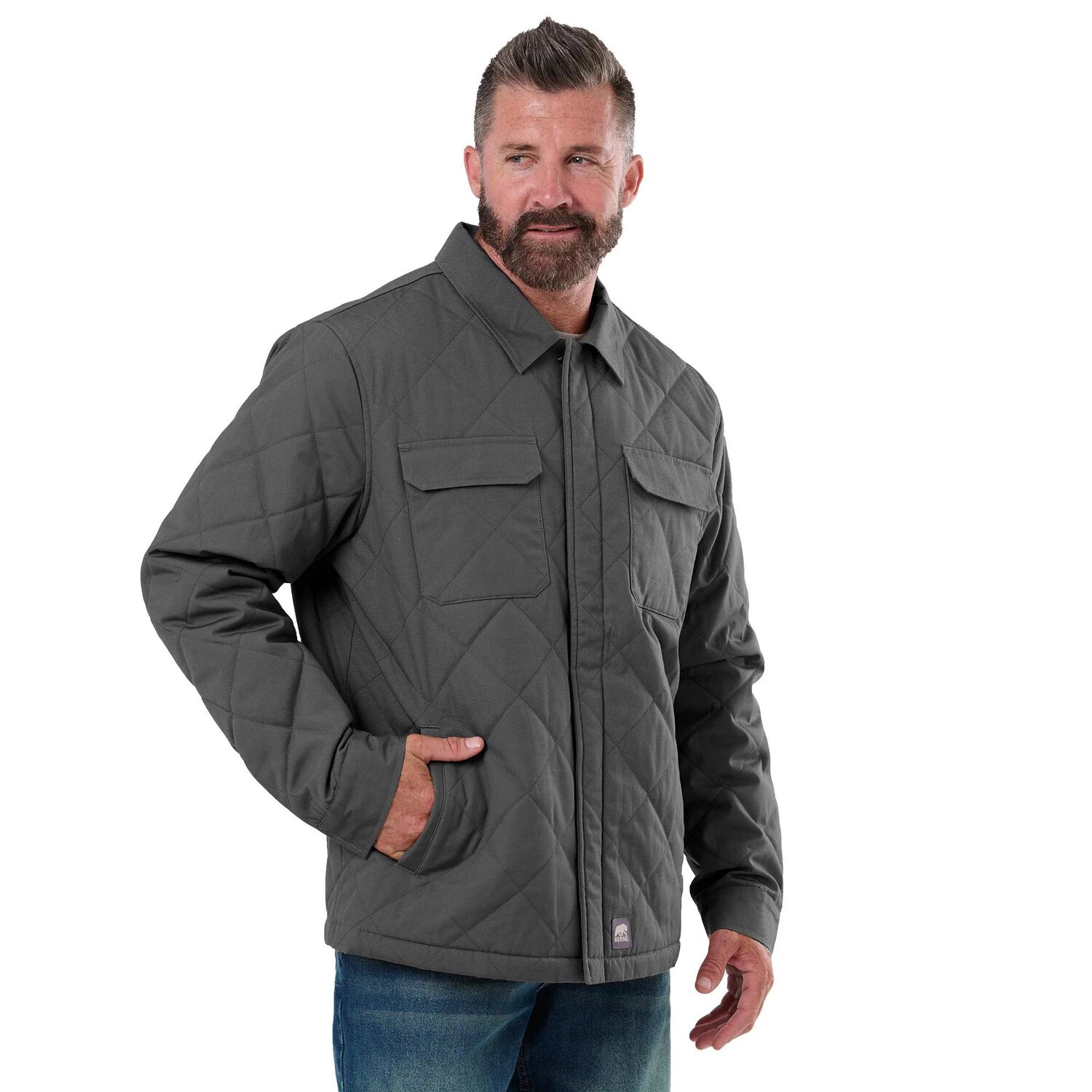 Berne Men's Quilted Water Repellent Shirt Jacket