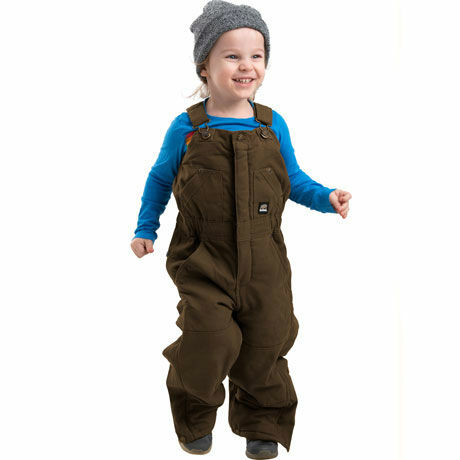 Berne Boys Washed Insulated Bib Overalls in Bark