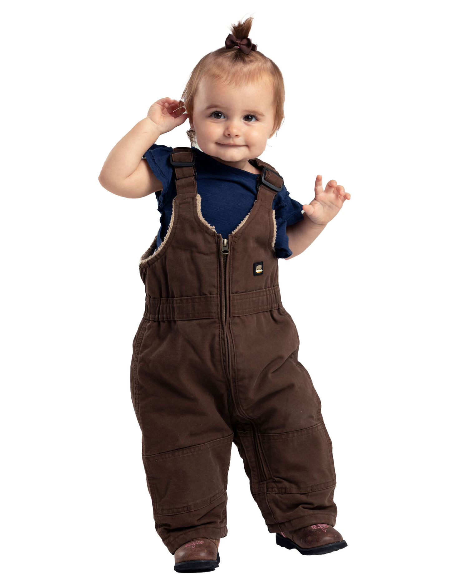 Berne Boys Infant Washed Insulated Bib Overall in Brown