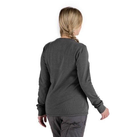Berne Women's Heavyweight Rib-Knit Long Sleeve Henley Shirt