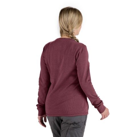 Berne Women's Heavyweight Rib-Knit Long Sleeve Henley Shirt