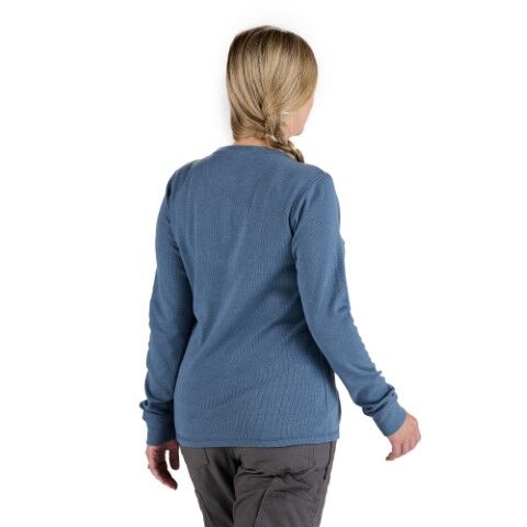 Berne Women's Heavyweight Rib-Knit Long Sleeve Henley Shirt