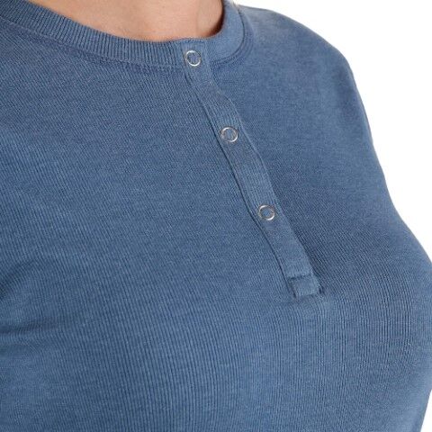 Berne Women's Heavyweight Rib-Knit Long Sleeve Henley Shirt
