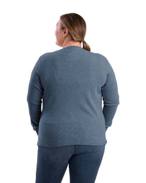 Berne Women's Heavyweight Rib-Knit Long Sleeve Henley Shirt