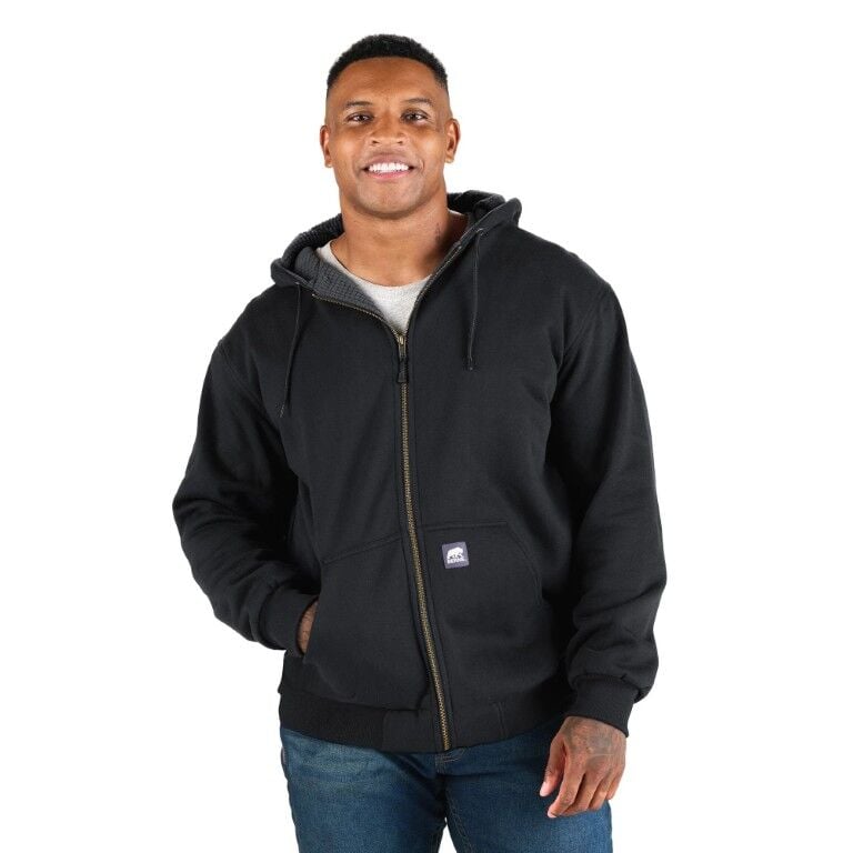 Berne Men's Heritage Grid Fleece Lined Full Zip Hooded Sweatshirt