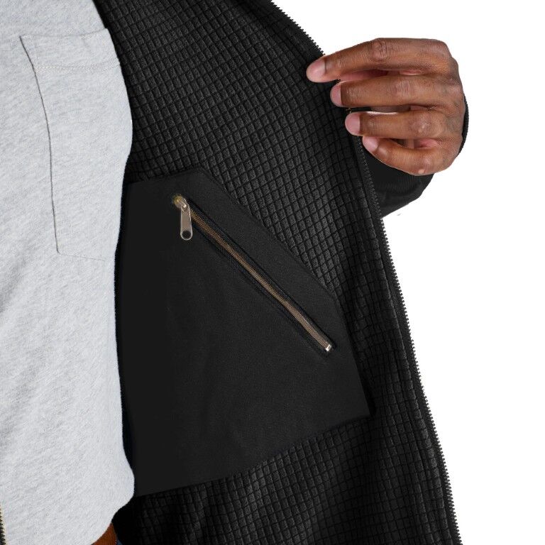 Berne Men's Heritage Grid Fleece Lined Full Zip Hooded Sweatshirt