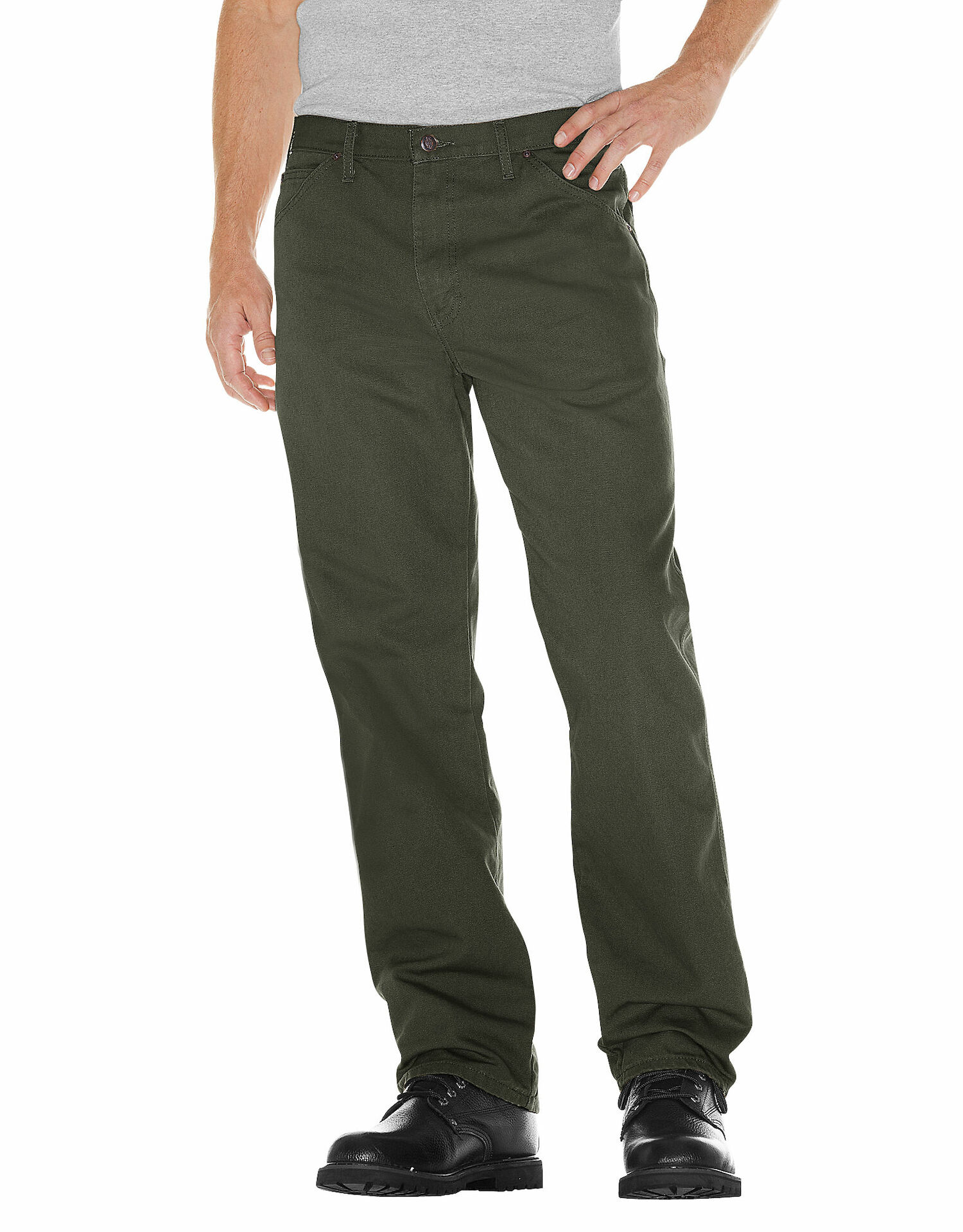 Dickies Men's Carpenter Duck 1939 Jeans in Rinsed Moss Green
