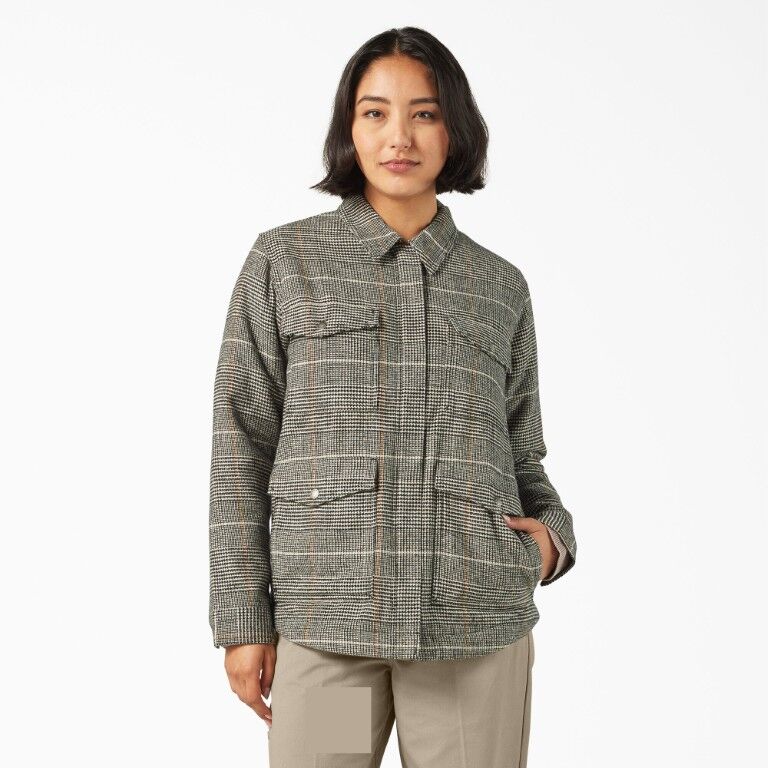 Dickies Women's Fleece Lined Flannel Chore Coat