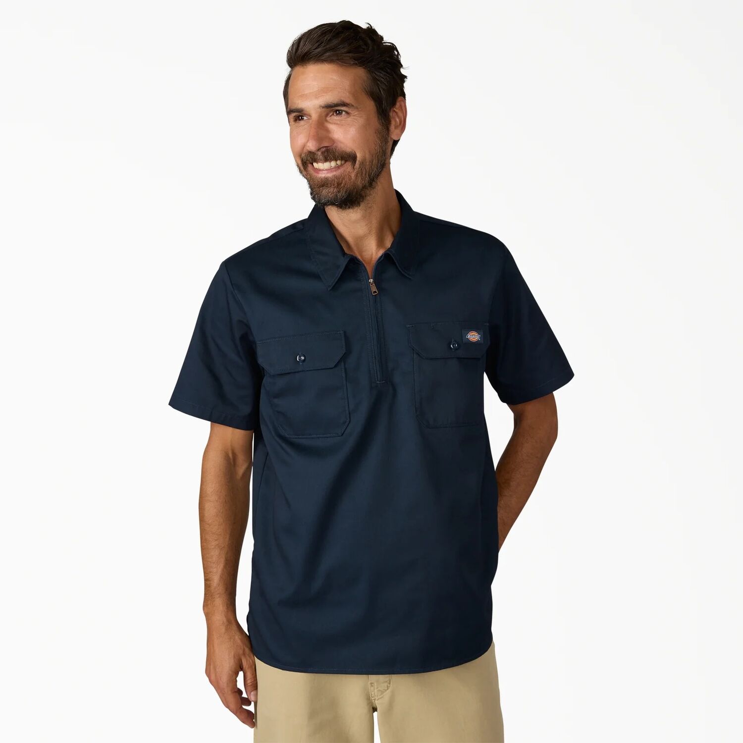 Dickies Men's 1/4 Zip Work Shirt