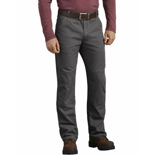 Dickies Men's Flex Regular Fit Tough Max Duck Double Knee Pants in Stonewashed Gray