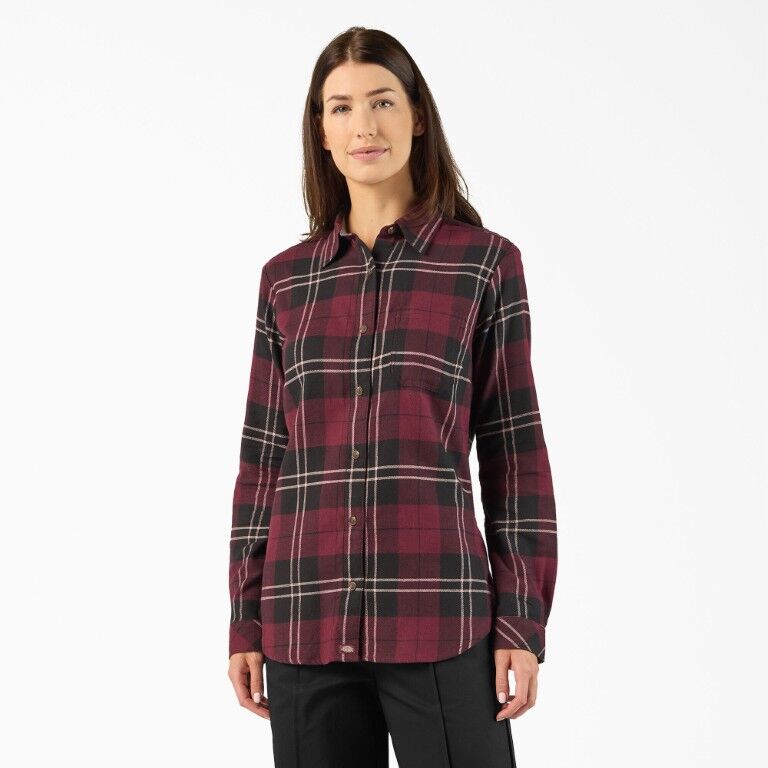 Dickies Women's Plaid Flannel Long Sleeve Shirt
