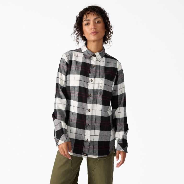 Dickies Women's Plaid Flannel Long Sleeve Shirt
