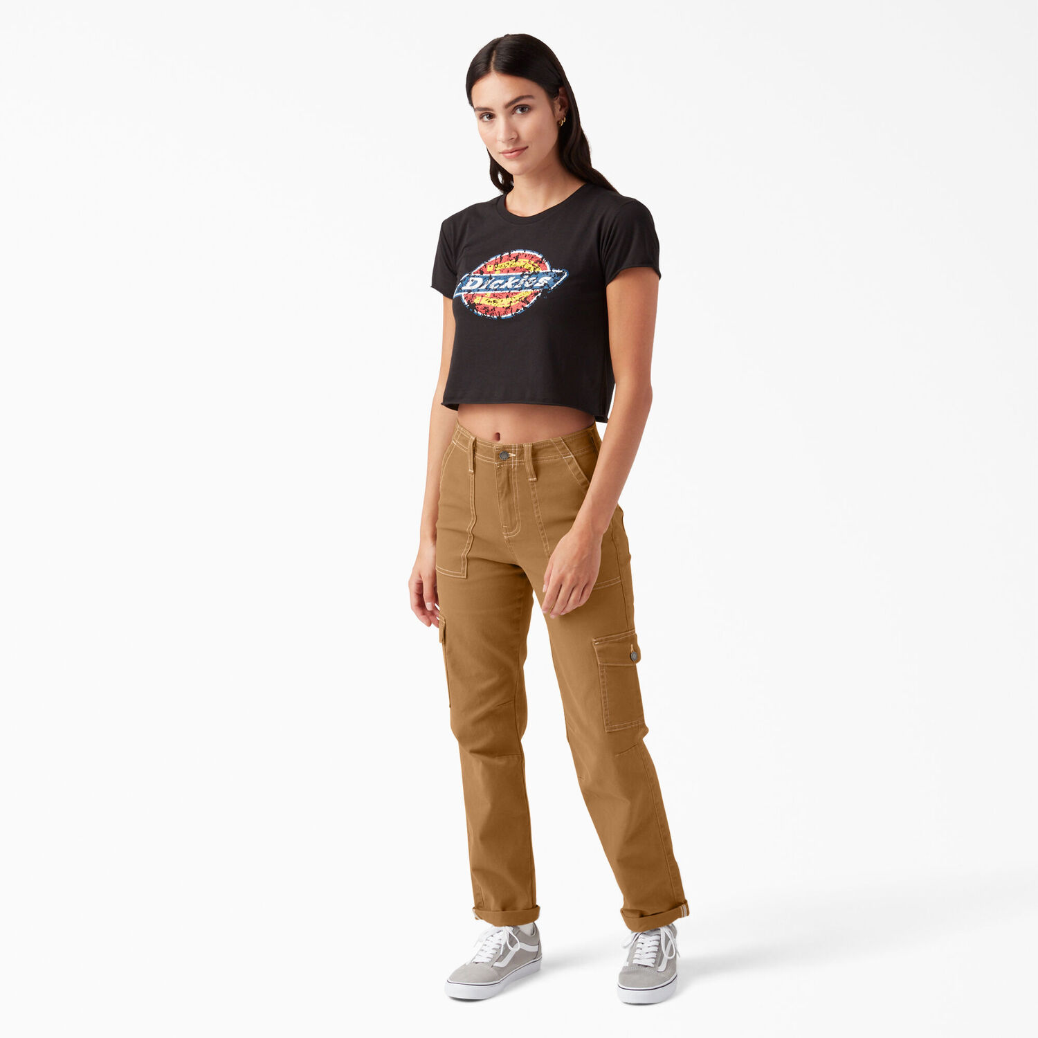 Dickies Women's Skinny Fit Cuffed Cargo Pants