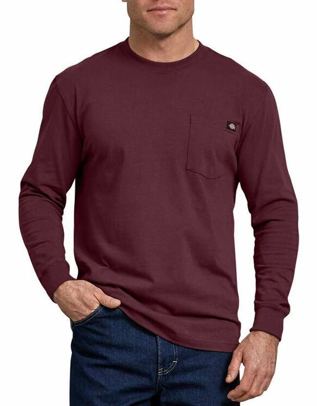 Dickies Men's Heavyweight Heathered Long Sleeve Pocket T-Shirt