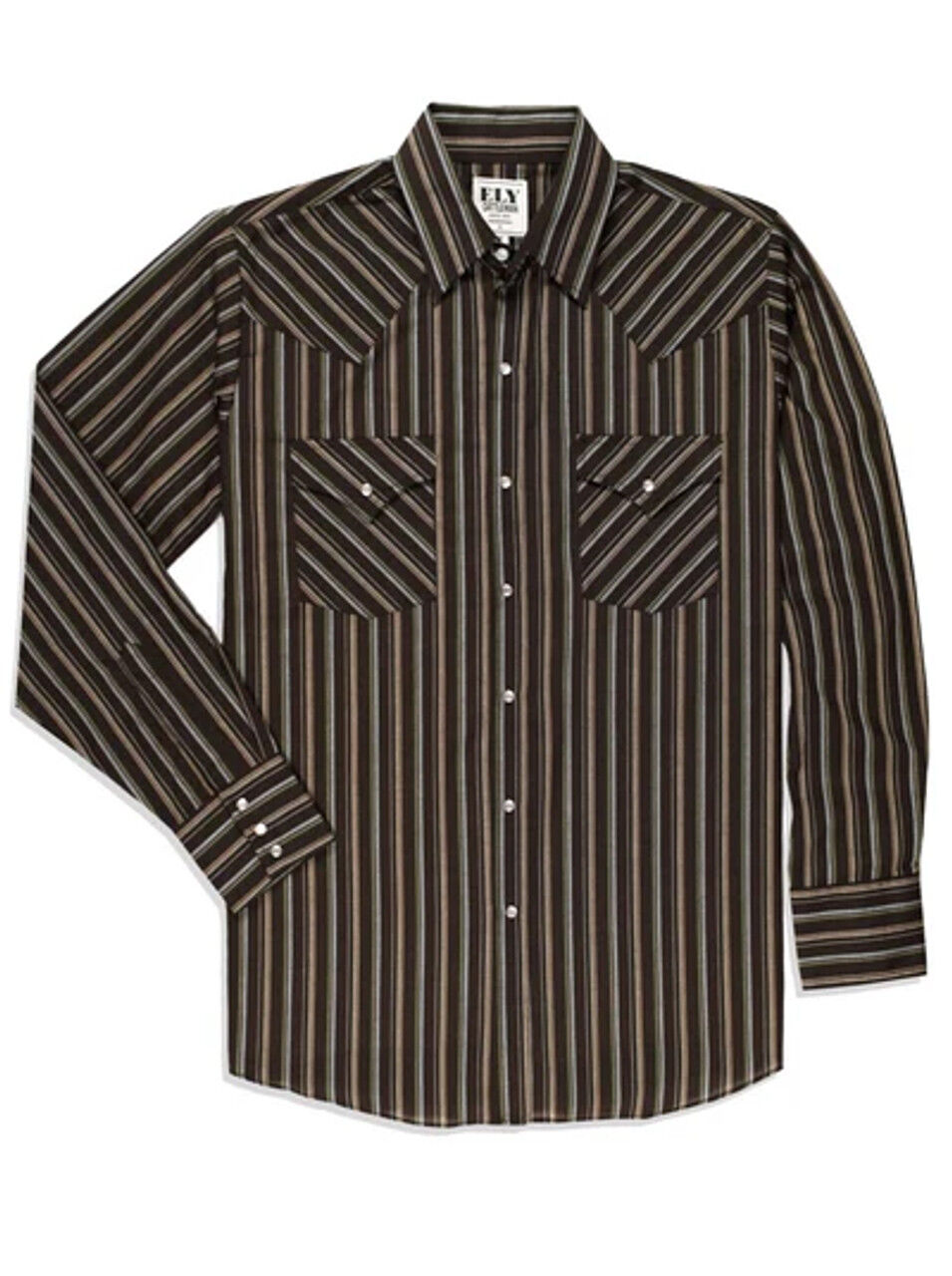 Ely Cattleman Men's Walker Western Snap Dark Stripe Shirt
