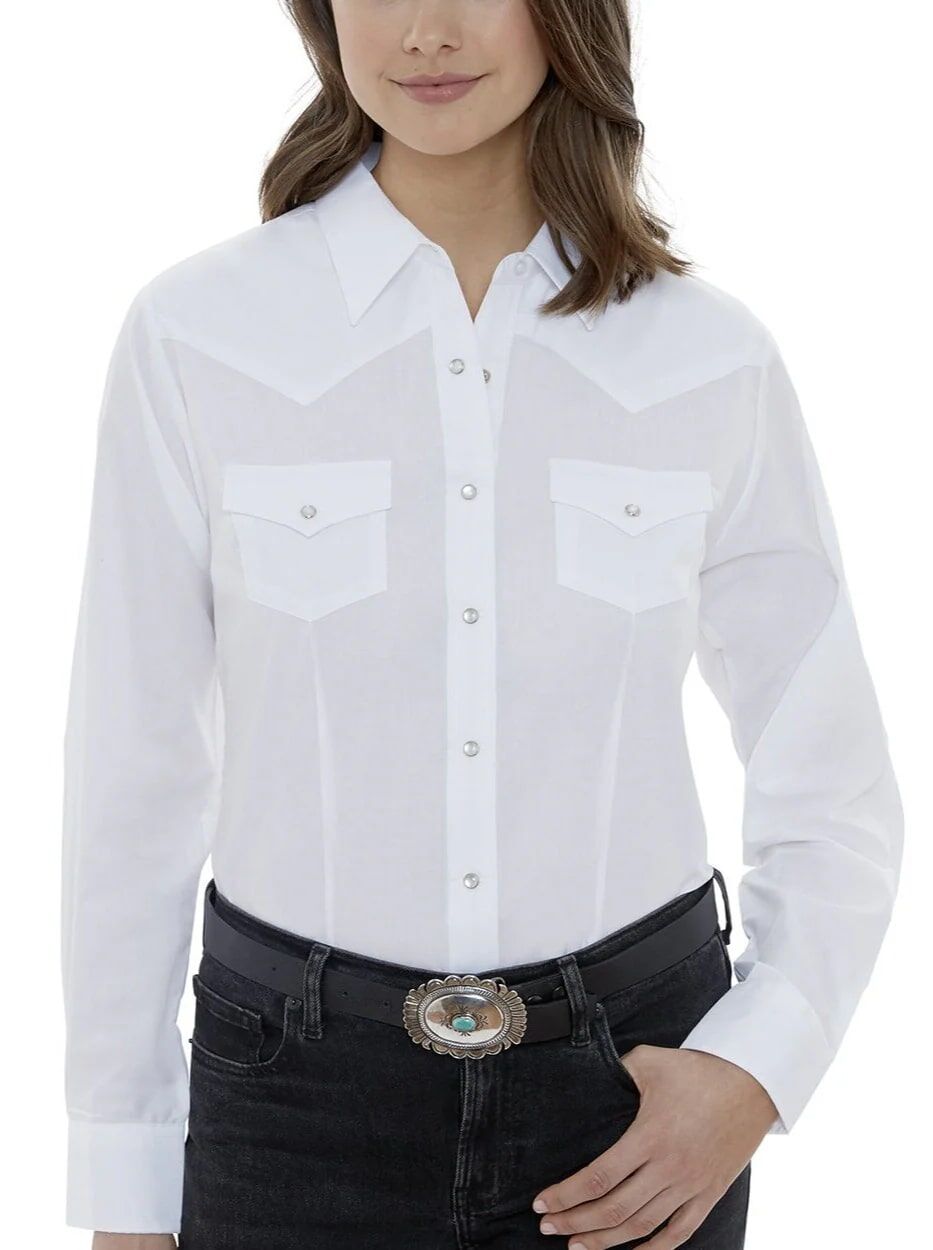 Ely Cattleman Women's Long Sleeve Solid Western Snap Shirt