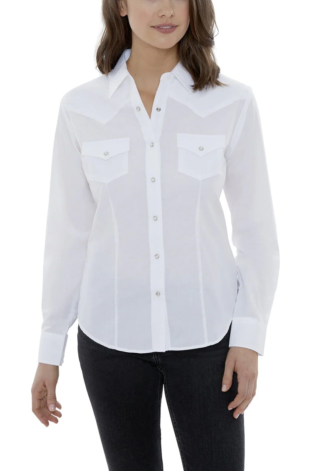 Ely Cattleman Women's Long Sleeve Solid Western Snap Shirt