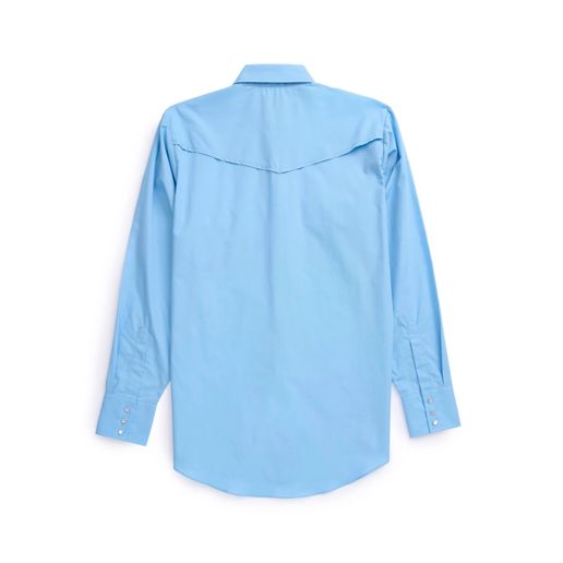 Men's Ely Cattleman Pro Long Sleeve Solid Outdoor Western Shirt in Blue