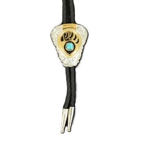 M & F Western Double S Bolo Tie Bear Paw