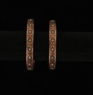 M & F Western Copper Aztec Hoop Earrings