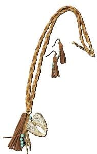 M & F Western Wings and Leather Jewelry Set