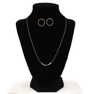 M & F Western Blazin Roxx Thin Gold Chain with Beads Jewelry Set