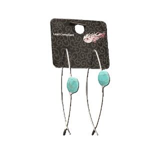 M & F Western Blazin Roxx Silver Thread with Turquoise Stone Earrings