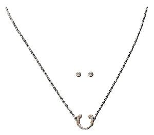 M & F Western Silver Strike Silver Horseshoe Jewelry Set