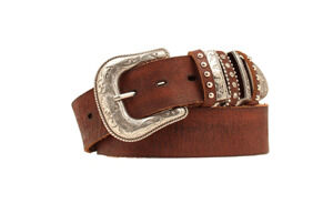 M & F Western Women's Nocona Decorative Leather Belt in Brown