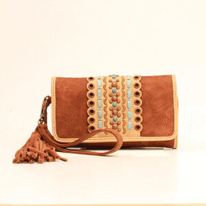 M & F Western Women's Blazin Roxx Laney Clutch Wallet in Brown