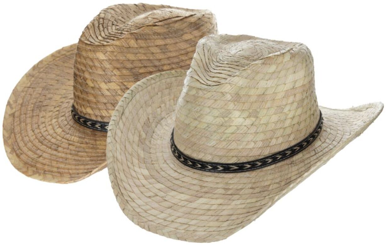 Dorfman Pacific Men's Cassidy Braided Palm Leaf Western Hat Assorted Colors